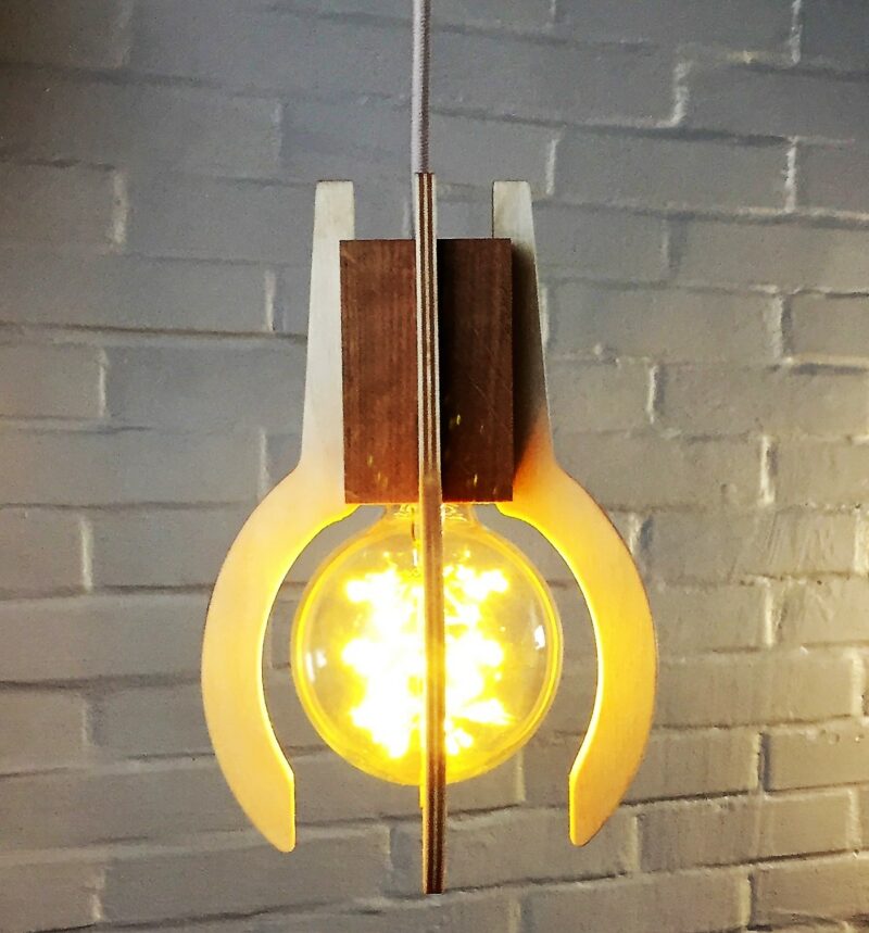 Hængelampe "Klodsen, Bordlampe "Klodsen", hyggebelysning, designlampe, trælampe, LED lampe, indret med lys
