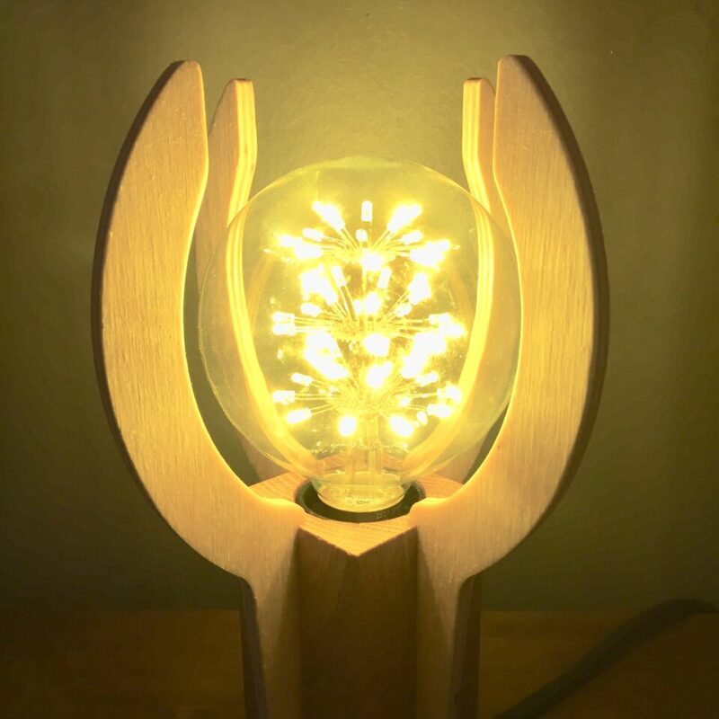 Hængelampe "Klodsen, Bordlampe "Klodsen", hyggebelysning, designlampe, trælampe, LED lampe, indret med lys